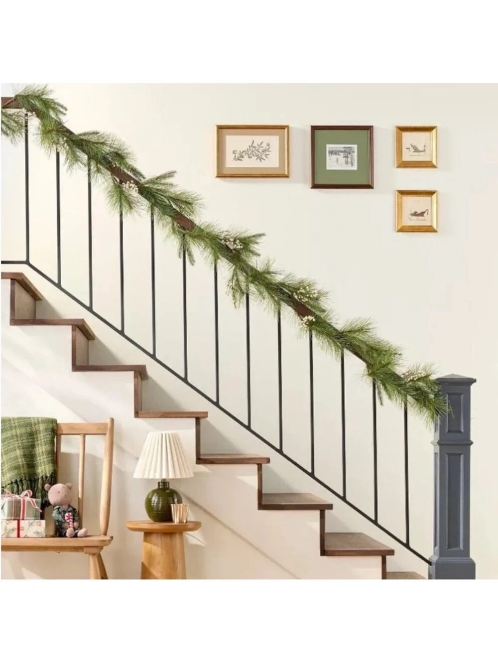 Hearth & Hand 12 ft Faux Needle Pine & Snowberry Christmas Holiday Garland NWT